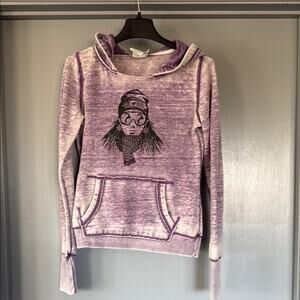 Zen by J America Women's sz S Distressed Purple Hoodie Winter Escape Outdoors